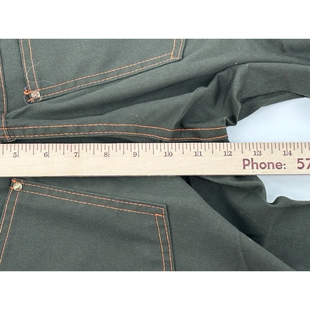 Vintage Ely Mens Buckle Back Jeans Dark Green Denim 26x32 Retro Cinch Back